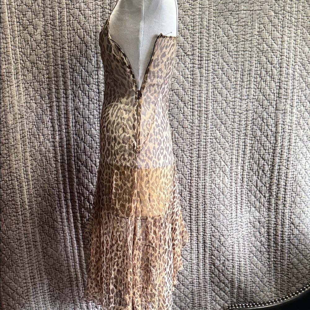Dolce & Gabbana Animal Print Midi Dress 100%Silk - Picture 6 of 11